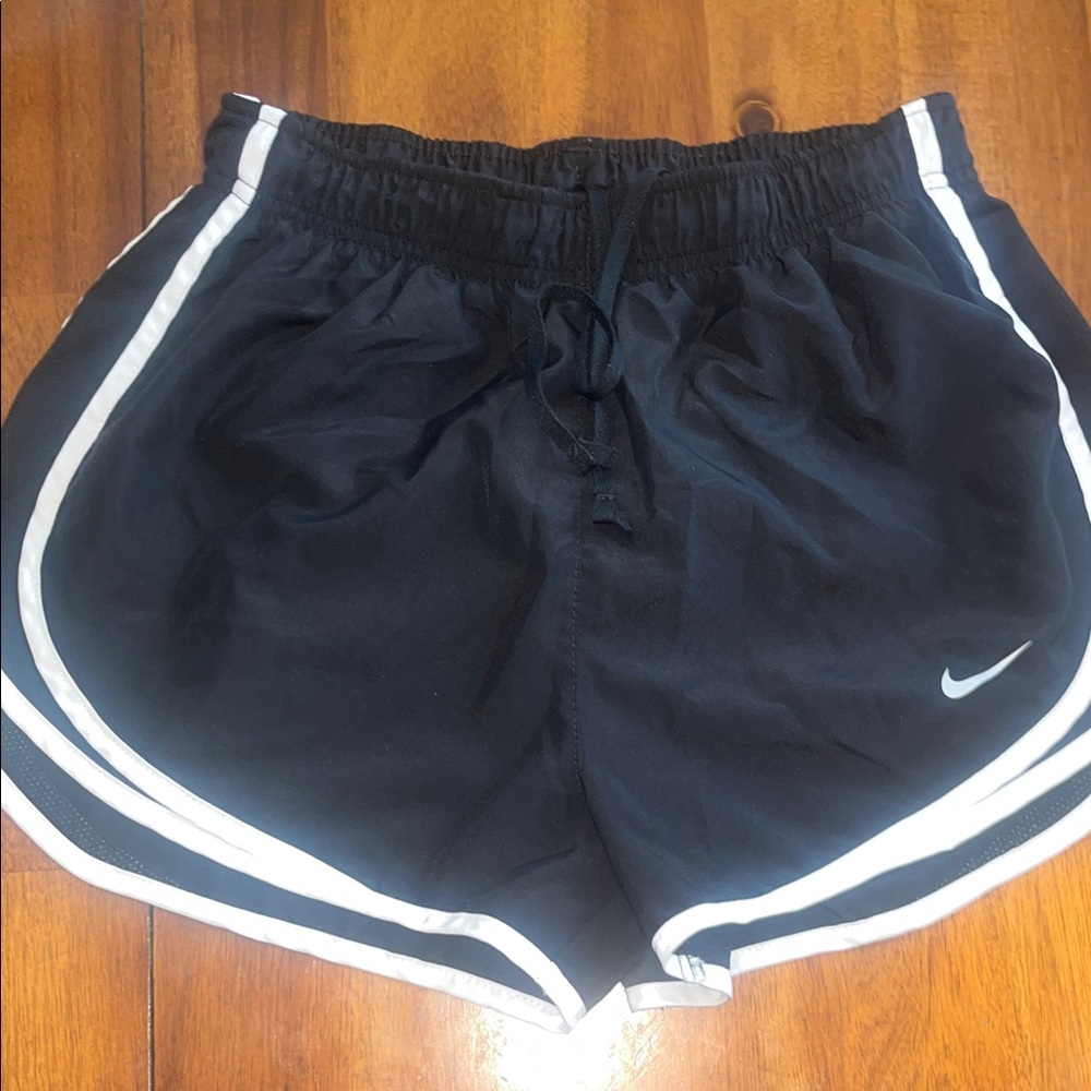Nike Women's Black and White Athletic Shorts